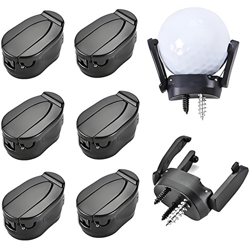 Vanknono 6 Pcs Golf Ball Pick Up Retriever Grabber, Foldable Golf Ball Pick Up Claw Sucker Put On Putter Grip
