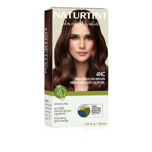 Naturtint 4NC Deep Cappuccino Permanent Hair Color (Pack of 1), Ammonia Free, Vegan, Cruelty Free, up to 100% Gray Coverage, Long Lasting Results (Packaging may vary)