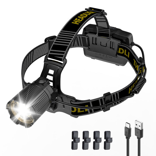 Weejunki 1,000,000 Lumens Rechargeable Headlamp, 5 Modes & IP68 Waterproof Head Lamp, Headlamps for Adults Rechargeable, 90°Adjustable Head Lights for Outdoor Camping, Hunting, Running Weejunki 1,000,000 Lumens Rechargeable Headlamp, 5 Modes & IP68 Waterproof Head Lamp, Headlamps for Adults Rechargeable, 90°Adjustable Head Lights for Outdoor Camping, Hunting, Running