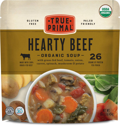 True Primal Hearty Beef Organic Soup 8-pack, Ready to eat, Gluten free, Paleo, Grass-fed beef, Whole30, Keto