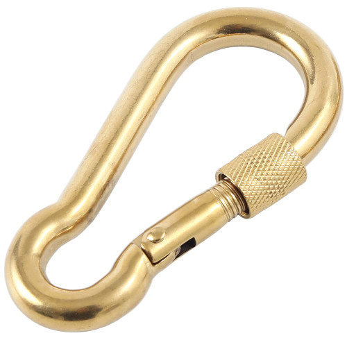 PROND Locking Carabiners, Heavy Duty Carabiner, 316 Stainless Steel Screw Lock Carabiner Hooks (Gold - 1PCS)