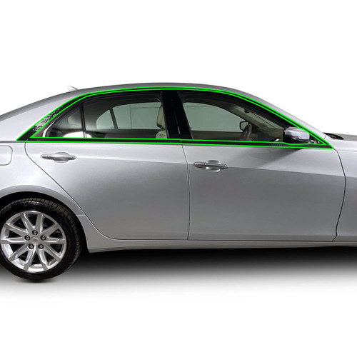 Window Trim Chrome Delete Vinyl Blackout Overlay Wrap Kit Compatible with Cadillac CTS 2014 2015 2016 2017 2018 2019 - Gloss Black