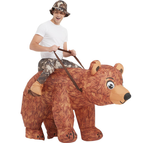 One Casa Bear Inflatable Costume Riding Bear Air Blow up Funny Fancy Dress Party Halloween Costume for Adult