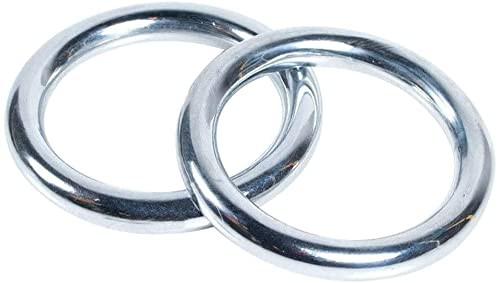 YeWen Sau Sticky Hand Strength Training - 2 Pcs Wing Chun Stainless Steel Ring (Silver White, 3.74'')