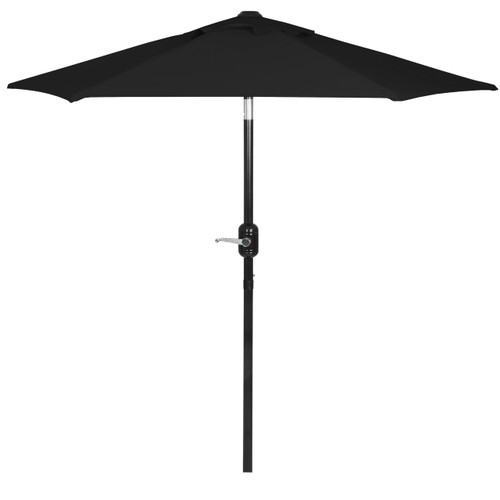 Punchau 6 Ft Outdoor Patio Umbrella, Easy Open/Close Crank and Push Button Tilt Adjustment - Black Market Umbrellas