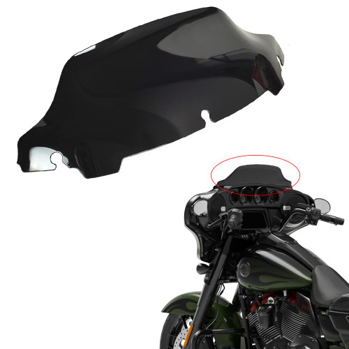 WYNMOTO Black 7" Wave Windshield Windscreen Wind Splitter Compatible for 2014-2023 Harley Davidson Touring Street Glide/Electra Glide/Ultra Limited/Tri Glide FLHT FLHX FLHXS FLHTK 14-23