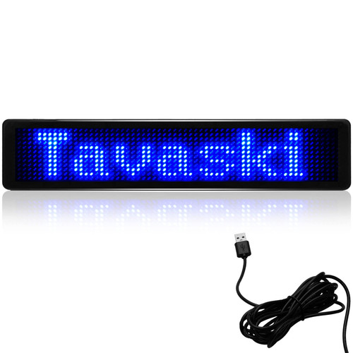 Tavaski LED Car Message Board for Car Windows Storefront Business, Scrolling Message Sign Board, DC 5V Remote Led Car Sign, Blue