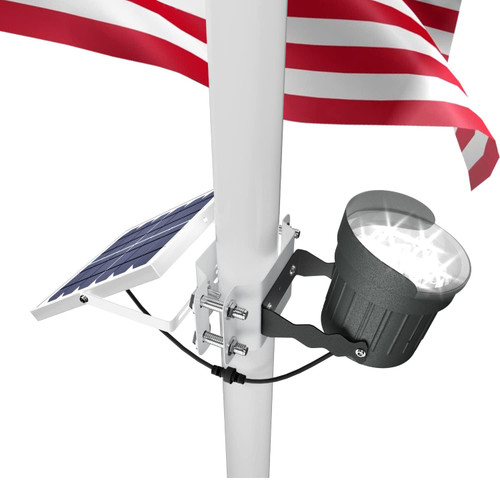 Ofuray Solar Flag Pole Light 3In1 Design, Brightest Flag Pole Light Solar Powered, 2 Brightness American Flag Coverage Led Solar Lights Outdoor Dusk to Dawn fit 1"-4" Flagpole for House Inground
