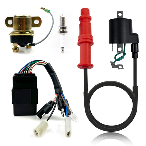 CDI Box Module Starter Solenoid Relay Ignition Coil Spark Plug for Polaris Sportsman 500 1996-2002 Big Boss 500 1998-2000 Magnum 500 1999-2001
