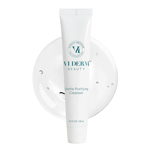 VI Derm Hydrating Gentle Purifying Cleanser – Face Wash with Aloe Vera, Antioxidants, and Willow Bark, Travel Size Mini Facial Cleanser for Makeup Removal and Sensitive Skin – 0.75 Fl Oz / 22 mL