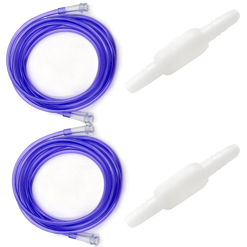 ResOne 2pk 50Ft Oxygen Supply Tubing - Swivel Connectors, Crush Resistant - 360 Degree Rotation, for Nasal Cannulas, Cannula Nasal Tubing, Oxygen Concentrator - Purple
