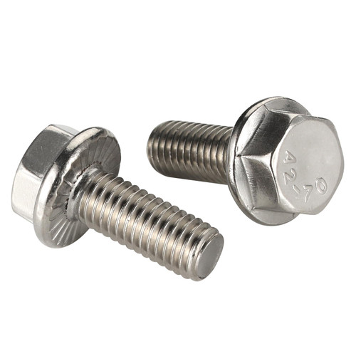1/4-20 x 1-3/4" Flanged Hex Head Bolts Flange Hexagon Screws, Stainless Steel A2, DIN 6921, 25 PCS