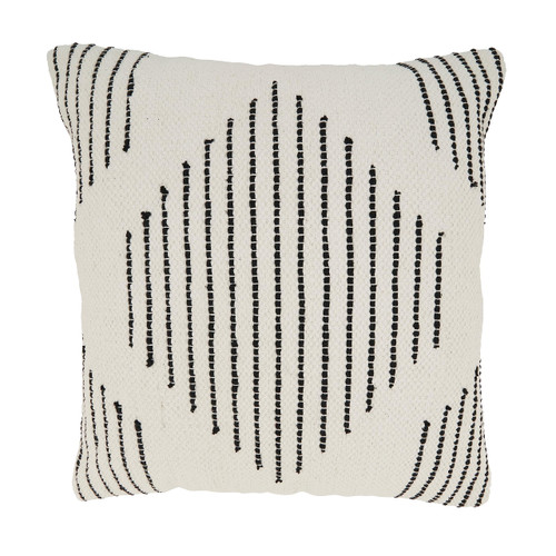 SARO LIFESTYLE Diamond Delight Woven Throw Pillow Cover, Black/White, 20"