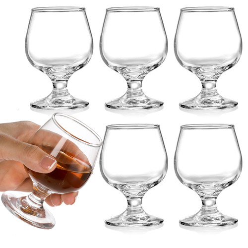 ZOOFOX Set of 6 Small Brandy Snifters, 5 oz Shot Glasses, Cute Brandy Cognac Glasses for Scotch, Bourbon, Tequila, Whisky or Spirit