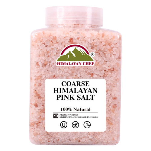 Himalayan Chef 5 lbs Pink Himalayan Salt Bulk Jar, Coarse Grain | 100% Pure, Food Grade with 84 Trace Minerals | Kosher Certified, Vegan, Non-GMO, & Cruelty-Free