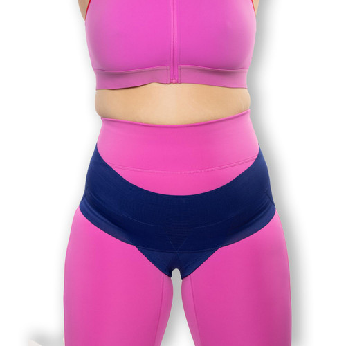 FEMME JOCK Patented Women’s Pelvic Floor Orthotic Support Belt ― Uterus Pain Relief Girdle for Dropped Bladder, Vulvar Varicosities, Postpartum Recovery, SPD | High Waist - SAPPHIRE BLUE (X-LARGE - Waist 32-34")