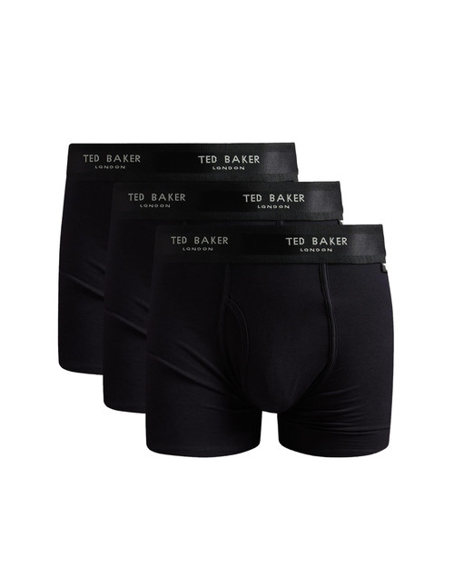 Ted Baker Men's 3 Pack Cotton Stretch Boxer Briefs, Black, L