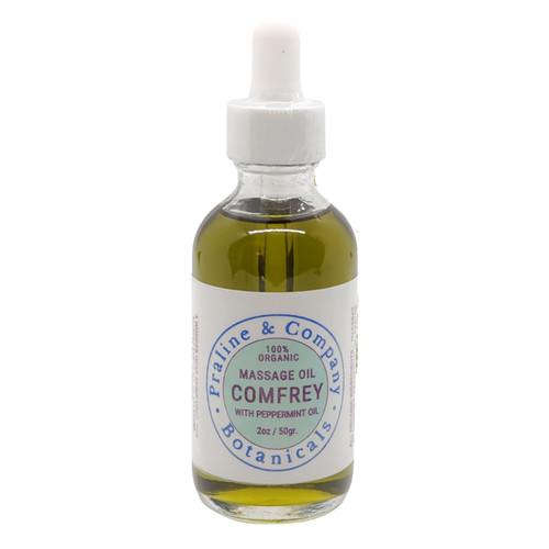 Comfrey Massage Oil for Deep Relaxation and Wellness - Body Massage Oil with 100% Organic & Natural Ingredients - Handcrafted Body Oil with Macerate of Comfrey & Organic Unrefined Grapeseed Oil - 1oz