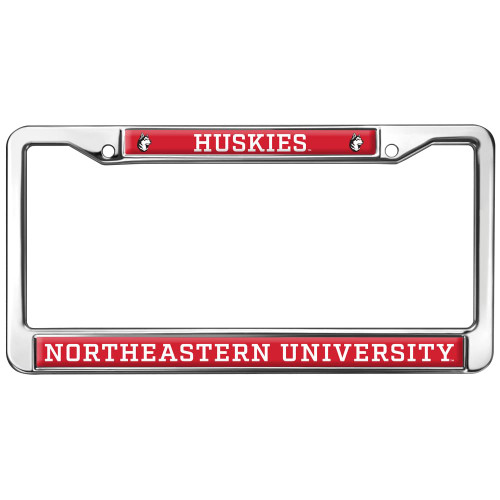 Northeastern University Mascot Full Size Standard License Plate Metal Frame