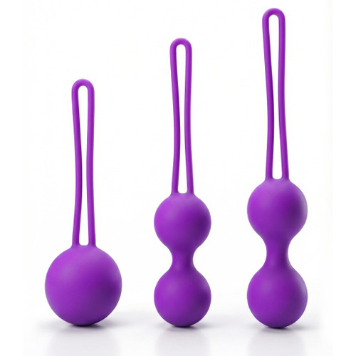 Armiika Kegel Ball 3 pcs Set for Women, Ben Wall Ball Massage Weight Exercise for Tightening Muscles(Purple)