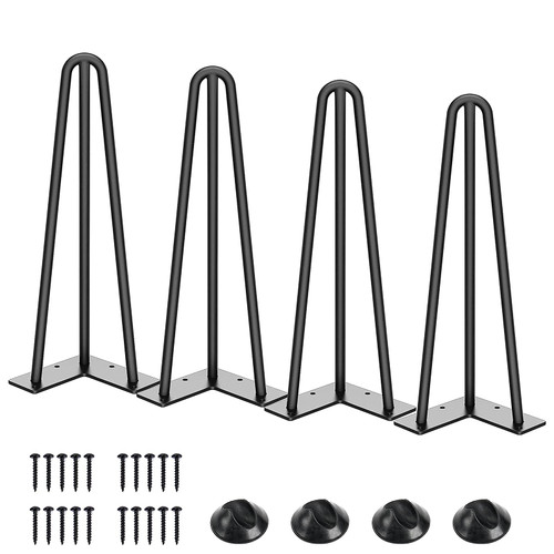 SMARTSTANDARD 14 Inch Hairpin Table Legs, 3 Steel Rods 1/2 Inch Pipe Diameter, 800lbs Load Capacity, Mid-Century Style for Coffee Table, Side Table, Night Stand (Black, 4PCS) SMARTSTANDARD 14 Inch Hairpin Table Legs, 3 Steel Rods 1/2 Inch Pipe Diameter, 800lbs Load Capacity, Mid-Century Style for Coffee Table, Side Table, Night Stand (Black, 4PCS)