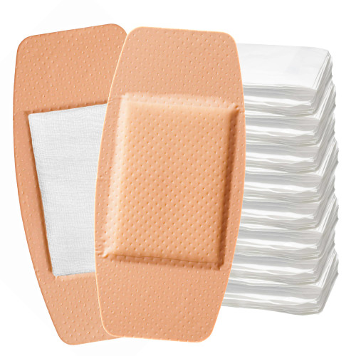 100 Extra Large Adhesive Bandage Patch – 2’’x4.5’’ Sterile Sheer Plastic Bandages Breathable & Flexible with Non-Stick Pad and 4 Sided Seal, Latex Free for First Aid Kit Wound Care (100)