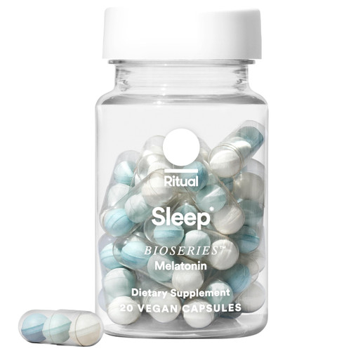 Ritual Sleep Bioseries™ Melatonin: Sleep Aid for Adults, Sleep Supplement with Time Released Capsules, Vegan Drug Free Sleep Vitamins for All Night Sleep Support, 20 Capsules