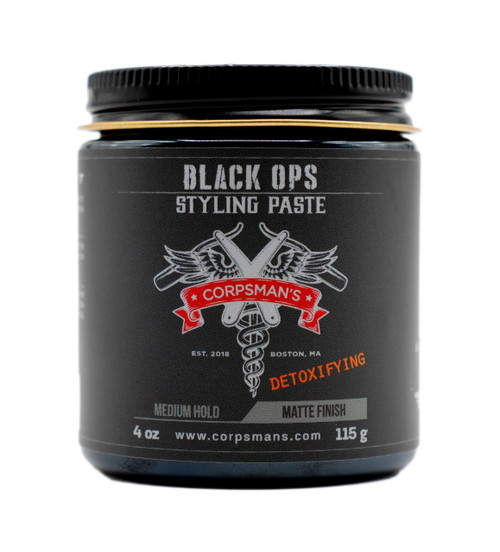 Corpsman's BLACK OPS STYLING PASTE | Medium Hold | Matte Finish | 4 ounce glass jar
