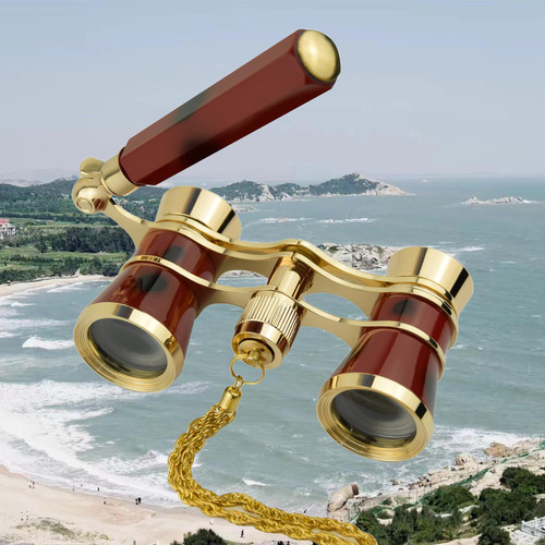 Yourelexit® Opera Glasses Binoculars Lorgnette Theater Optical Glasses Mini Compact Lightweight Built-in Foldable Adjustable Handle with Neck Chain Vintage Adults Women Men in Musical Concert Cinema