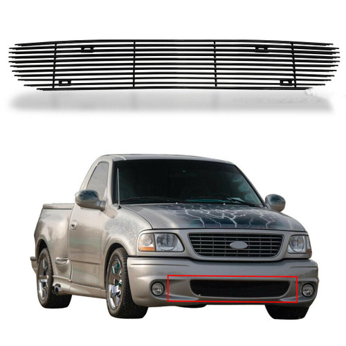 Fits 1999-2003 Ford F-150 Lightning Front Black Lower Bumper Billet Grille Insert Grill Aluminum 2000 2001 2002