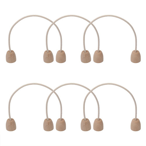 CHGCRAFT 6Pcs Cotton Rope Croquet Wickets with Wood Base for Replacement Families Lawn Backyard Park Outdoor Game, Navajo White