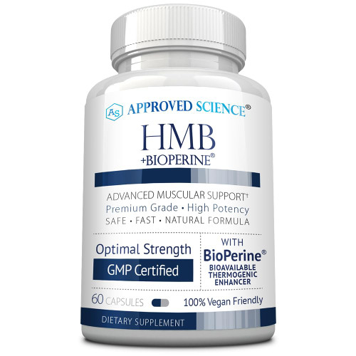 Approved Science HMB - 1500mg High Potency HMB Supplement with Calcium & BioPerine for Absorption - Muscle Health & Exercise Performance - 60 Vegan Capsules - 1 Month Supply