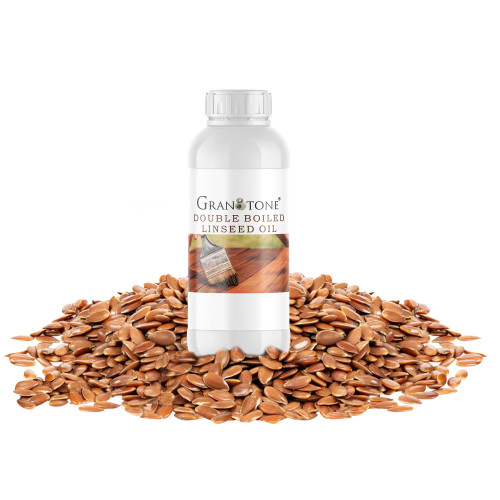 GRANOTONE Double Boiled Linseed Oil | Effective Waterproof Furniture Polish Oil, Used for Wood Finishing, Sports Goods Like Cricket Bat, Filling Cracks, Mixing with Paint and Wall Putty, 500 ML