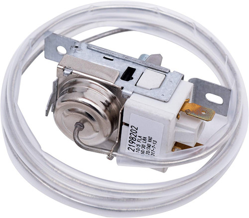 2198202 Refrigerator Freezer Thermostat Temperature Controller Replacement for Whirlpool, Kenmore, Roper, Estate, Crosley, Inglis, KitchenAid, Maytag, Amana Refrigerators, Replaces 2161284 2198201
