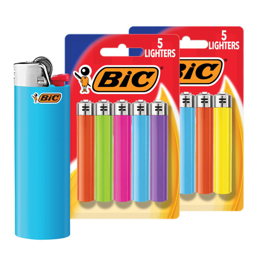 BIC Maxi Pocket Lighters, Dependable and Long-Lasting, Assorted Colors, 10-Pack (Assortment of Colors Will Vary)