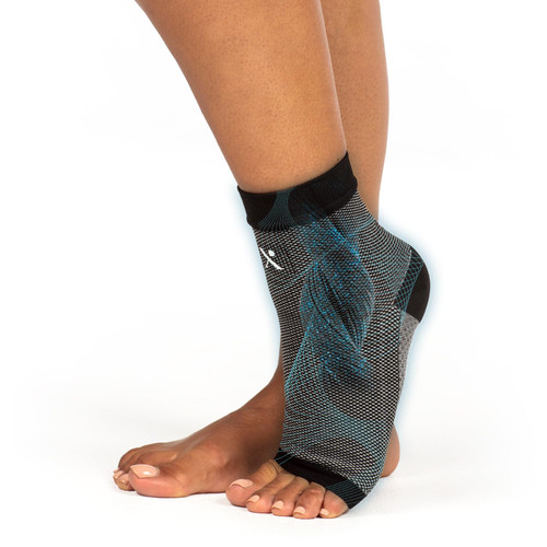 NUFABRX Medicine-Infused Pain Relieving Ankle Compression Sleeve for Men and Women with Ankle Pain, Arthritis, Tendonitis, and Plantar Fasciitis