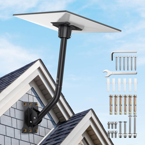 Justech Starlink Gen 3 Mount, 360° Adjustable Aluminum Alloy Starlink Pole Mounting Kit Wall/Roof Mount for Better Signal Compatible with V3 Starlink Standard Dish
