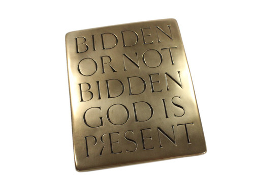 Wild Goose Studio Bidden or Not Bidden God is Present Irish Plaque Resin Casting Bronze Coated 8 1/4 Inches Tall by 6 3/4 Inches Wide Ready To Hang Made in Ireland