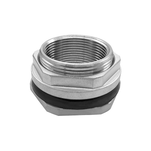 Fitvell 304 Stainless Steel Bulkhead Water Tank Fitting 1-1/2 Inch Female Thread Compression Bulkhead Adapter for Sink
