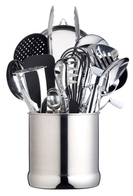 Master Class Extra-Large Stainless Steel Kitchen Utensil Holder, 18 x 18 cm