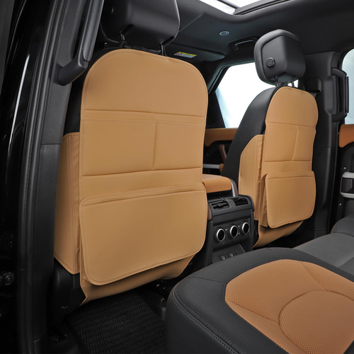 TAIKOO Seat Back Protector,Preventing the Impact of Children Stepping on the Seat Backrest,Beautiful appearance and easy to clean,black (Brown-2 psc)