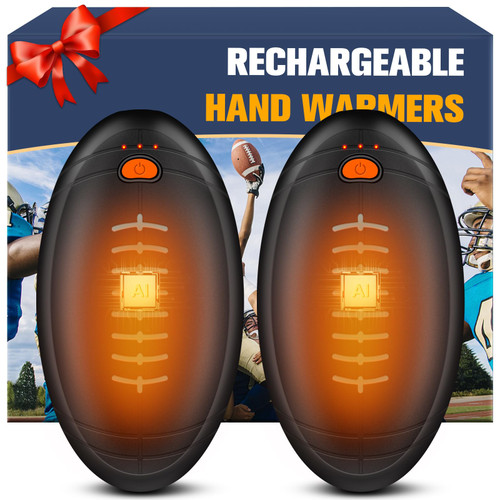 Hand Warmers Rechargeable,2 in 1 Electric Football Hand Warmer for Outdoor Indoor,Electric Hand Warmers,AI Rechargeable Hand Warmer for Camping,Golf,Hunting,Best Golf Accessories (Black)
