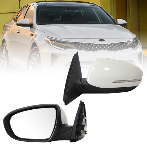 Kspeed Rear Door View Mirror Fit For 2011 2012 2013 Kia Optima EX/LX/SX，With Turn Signal Side Door View Mirror Right Side Replacement for 876202T110 KI1320152（5 Pins，White）