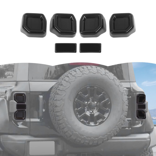 RT-TCZ Smoked Black Tail Light Lamp Cover Guard Trim Decoration Exterior Accessories for Ford Bronco Raptor 2021-2025