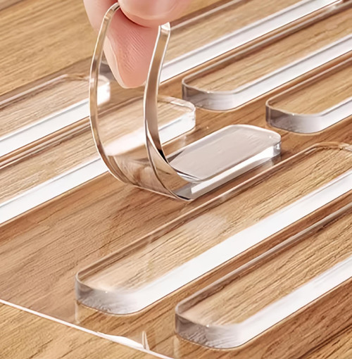 ZOMPAGO Clear Silicone Cabinet Door Bumpers 50 Pcs,Self-Adhesive Sound Dampening Furniture Pads, Surface Protection Bumpers for Drawers, Table Tops,Door stoppers for Wall, Transparent Adhesive Pads