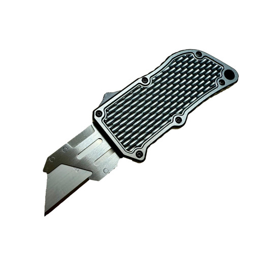 Elite Series OTF Box Cutter Automatic Utility Knife Dual Action Out the Front (Gunmetal Gray)