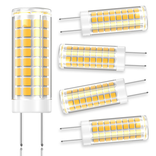 VYAOMLI 5 Pack - G8 GY8.6 LED Light Bulbs Dimmable 7W Equivalent to Halogen Bulb 75W-80W 730LM, GY8.6 /G8 Bi-Pin Base Light Bulb AC 120V for Under Cabinet Light Kitchen Lighting (Warm White, 5 Pack)