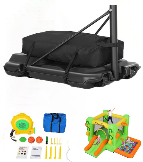 Heavy Duty Weighted Basketball Base Replacement,Durable Design Base Anchor for Portable Basketball Hoop, Weather Resistant, Waterproof Dustproof, Black