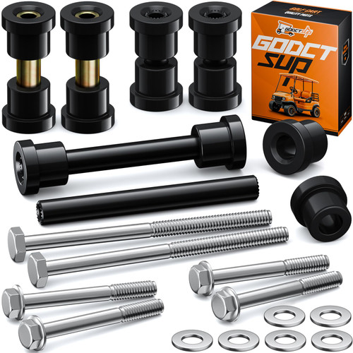 GODCTSUP Club Car Front Bushing Kit with Screws, Fits 2004-Up Precedent Carts, Golf Cart Front Lower Spring&Front Upper A-Arm Polyurethane Bushings and Sleeves, OEM# 102289901