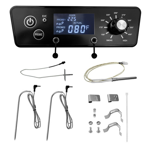 QAGGUM Digital Thermostat Control Board Kit Fit for Pit Boss PBV3P1 PBV4PS1 PBV5P1 Series Vertical Smoker, Digital Thermostat Panel with Meat Probes, Temp Sensor & Ignition Hot Rod